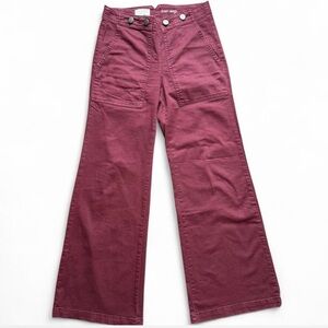 Pilcro anthropologie 24P Maroon Button-Fly Trousers women’s pants